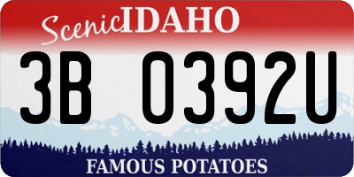 ID license plate 3B0392U
