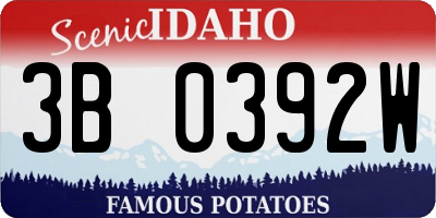 ID license plate 3B0392W