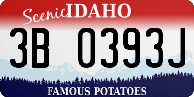 ID license plate 3B0393J