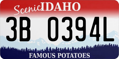 ID license plate 3B0394L