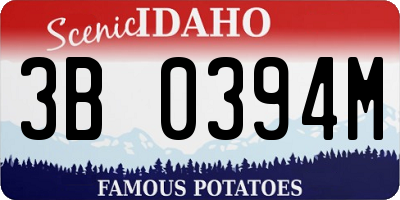 ID license plate 3B0394M