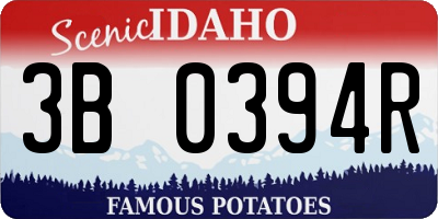 ID license plate 3B0394R