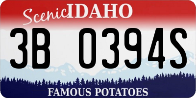 ID license plate 3B0394S