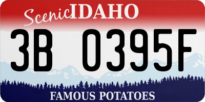 ID license plate 3B0395F