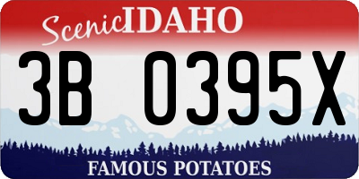 ID license plate 3B0395X