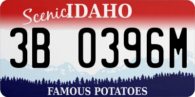 ID license plate 3B0396M