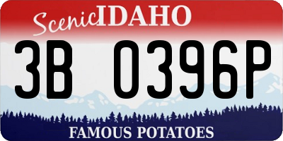 ID license plate 3B0396P