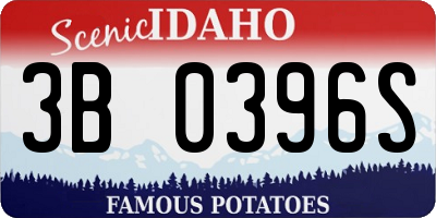 ID license plate 3B0396S
