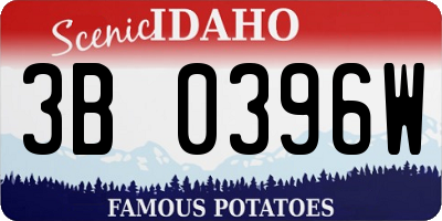 ID license plate 3B0396W