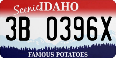 ID license plate 3B0396X