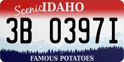 ID license plate 3B0397I