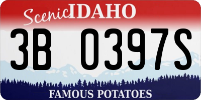 ID license plate 3B0397S
