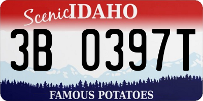 ID license plate 3B0397T