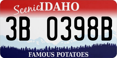 ID license plate 3B0398B