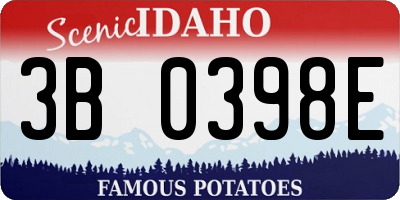 ID license plate 3B0398E