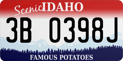ID license plate 3B0398J