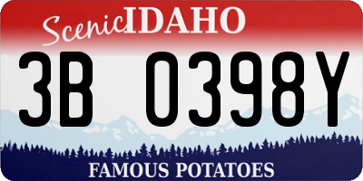 ID license plate 3B0398Y