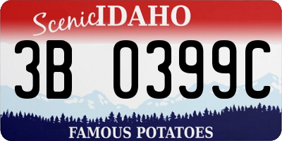 ID license plate 3B0399C