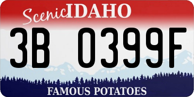 ID license plate 3B0399F