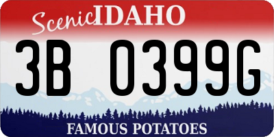ID license plate 3B0399G