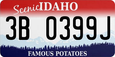 ID license plate 3B0399J