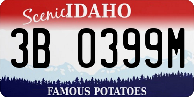 ID license plate 3B0399M