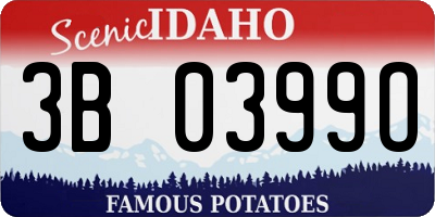 ID license plate 3B0399O