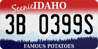 ID license plate 3B0399S