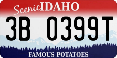 ID license plate 3B0399T