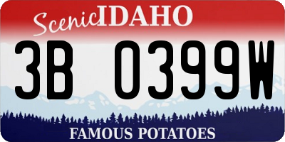 ID license plate 3B0399W