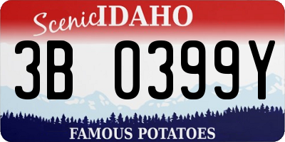 ID license plate 3B0399Y