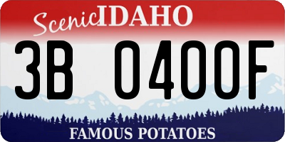 ID license plate 3B0400F