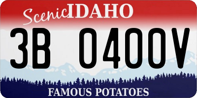 ID license plate 3B0400V