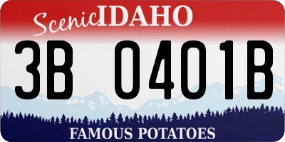 ID license plate 3B0401B
