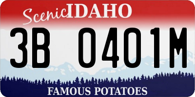 ID license plate 3B0401M