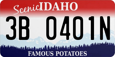 ID license plate 3B0401N