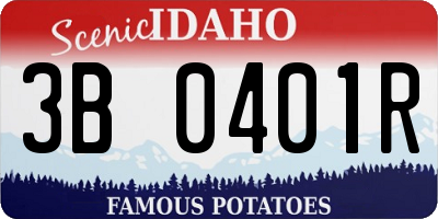 ID license plate 3B0401R