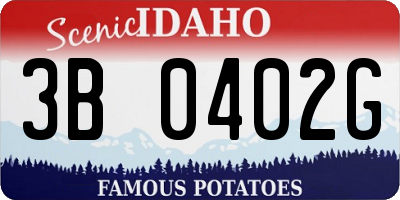 ID license plate 3B0402G