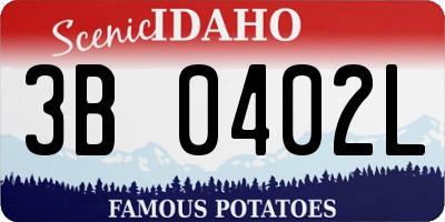ID license plate 3B0402L