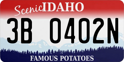 ID license plate 3B0402N