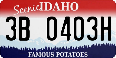 ID license plate 3B0403H