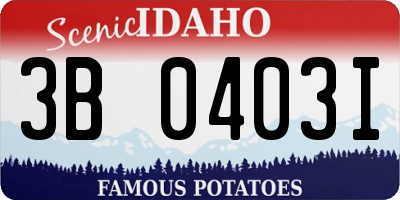 ID license plate 3B0403I