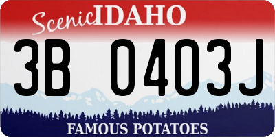ID license plate 3B0403J