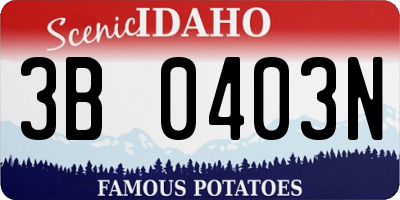 ID license plate 3B0403N