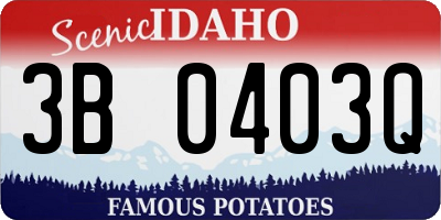 ID license plate 3B0403Q