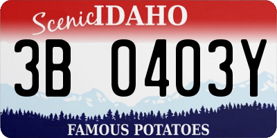 ID license plate 3B0403Y