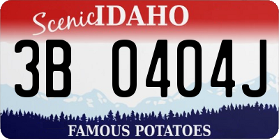 ID license plate 3B0404J