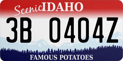 ID license plate 3B0404Z
