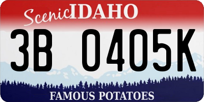 ID license plate 3B0405K