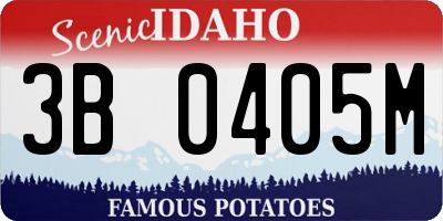 ID license plate 3B0405M